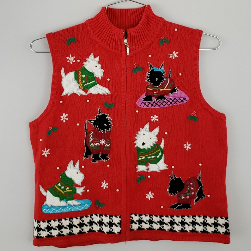 Studio Joy  Womens PL Red Ugly Christmas Vest SOlD